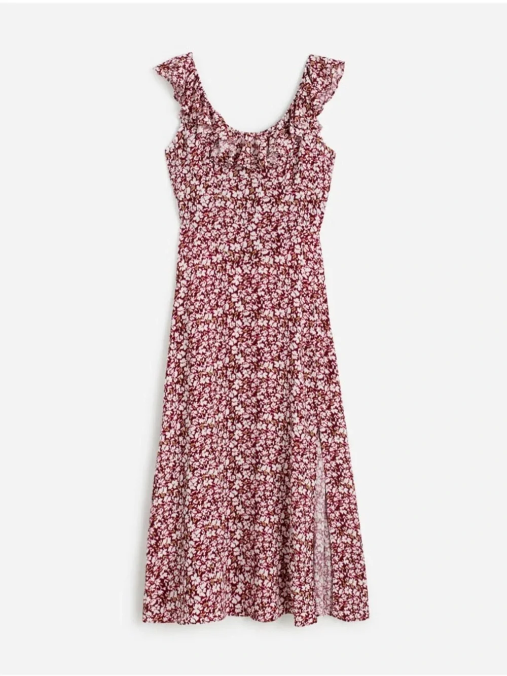 NWOT! MADEWELL Ruffled Scoopneck Maxi Dress Emma Floral Burgundy Size 4 🌸 - Picture 15 of 15